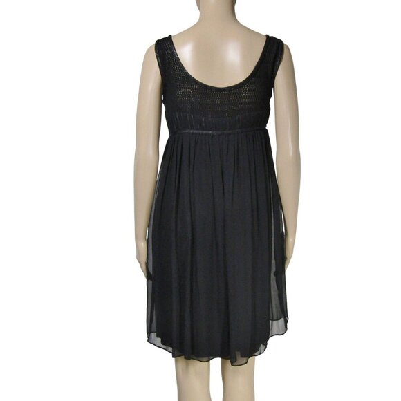 Y2K 100% Silk BABY DOLL XS Fairy Goth Coquette Whimsigoth Empire Black Dress - Picture 5 of 11